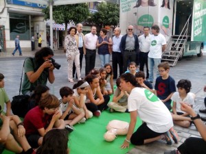 Empezamos los primeros talleres en #xtusalud Murcia, en la Avenida de la Libertad